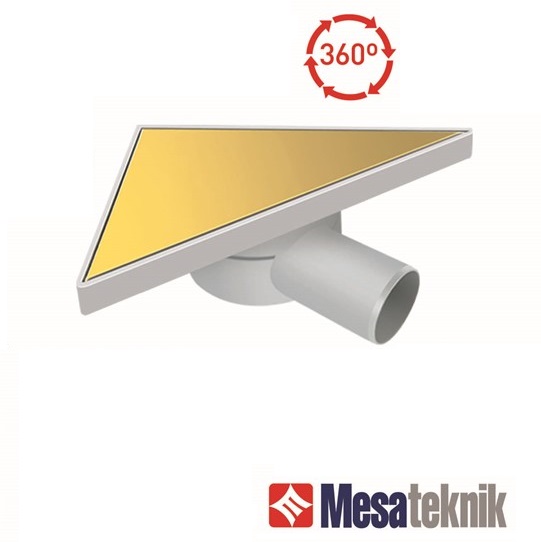 Mesa 20x20 Plastik Gövdeli Dönerli Duş Süzgeci Dolu Altın